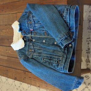 Kids trucker Sherpa jean jacket.  Little boys size S